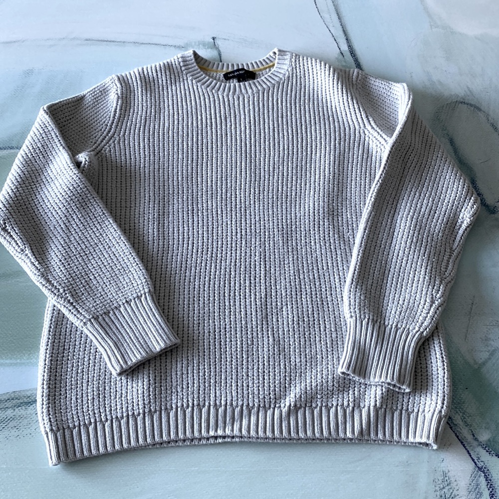 Banana Republic Crewneck Waffle Knit Gray Sweater